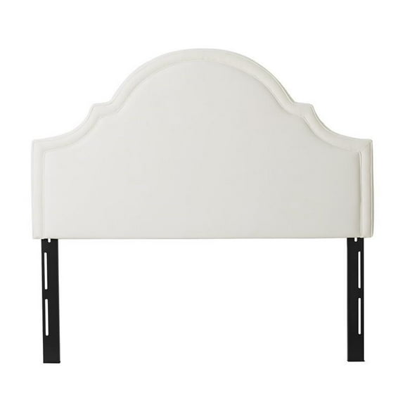 Maklaine Modern Hardwood Upholstered Queen Headboard in Antique White