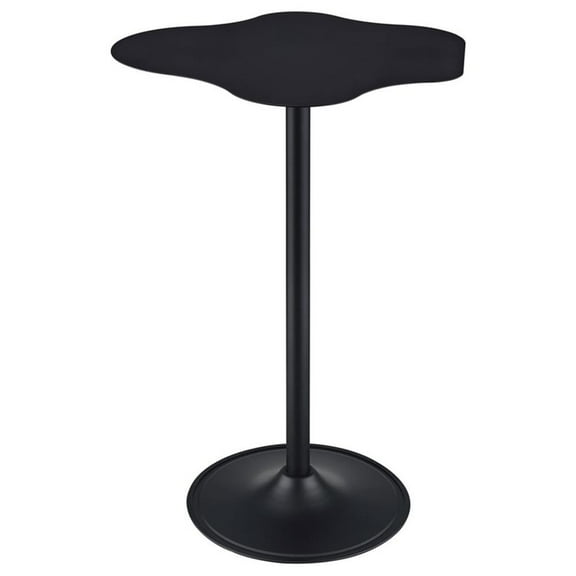Maklaine Modern Metal Pedestal Cloud-Shaped Top Bar Table in Black