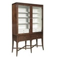 thumbnail image 1 of Maklaine Modern Modern Wood Bar Cabinet with Glass Doors in Brown, 1 of 12