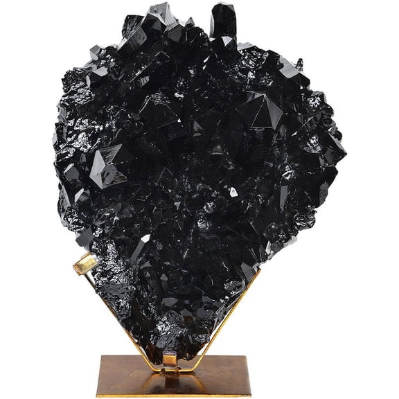 Maklaine Modern Small Geode Sculpture in Black