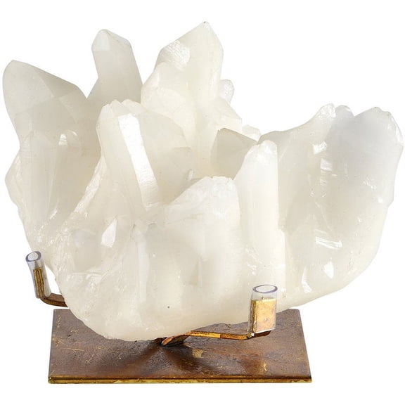 Maklaine Modern Small Geode Sculpture in White