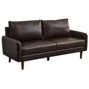 Maklaine Modern Sofa Faux Leather Couch for Living Room Office Dark Gray