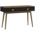 thumbnail image 1 of Maklaine Modern Wood ad Veneer Console Table in Black/Walnut, 1 of 7