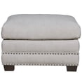 thumbnail image 1 of Maklaine Polyester Fabric Transitional Ottoman in Gray Finish, 1 of 1