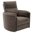 thumbnail image 1 of Maklaine Polyester Power Swivel Glider Recliner in Brown Finish, 1 of 7