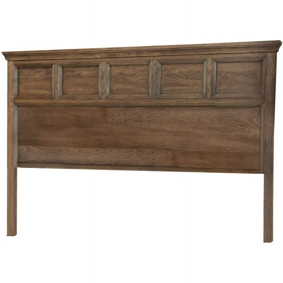 Maklaine Queen Panel Headboard in Classic Brown Finish Wood