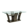 thumbnail image 1 of Maklaine Rectangular Glass Top Dining Table in Dark Walnut, 1 of 9