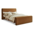 thumbnail image 1 of Maklaine Rich Soft Saddle Velvet Curved Headboard and Footboard Queen Bed, 1 of 8