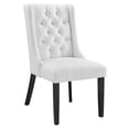 thumbnail image 1 of Maklaine Solid Wood and Button Tufted Fabric Dining Chair in White, 1 of 8