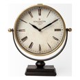 thumbnail image 1 of Maklaine Traditional Metal Half-Moon Base Table Clock in Gold, 1 of 9