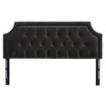thumbnail image 1 of Maklaine Traditional Tufted King Headboard in Dark Charcoal Grey, 1 of 8