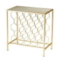 thumbnail image 1 of Maklaine Transitional 24.25"W Engineered Wood Wine Storage Side Table in Gold, 1 of 3