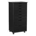 thumbnail image 1 of Maklaine Transitional Eight Drawer Rolling Storage Cart in Black Wood, 1 of 15