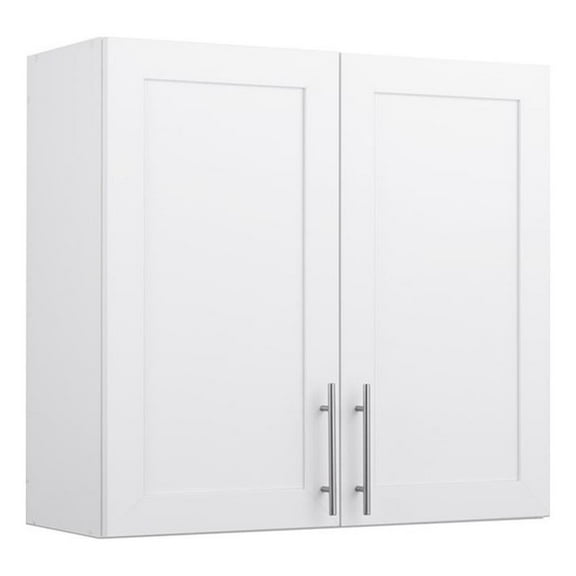 Maklaine Transitional Engineered Wood 32 inch Wall Cabinet White
