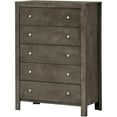 thumbnail image 1 of Maklaine Transitional Engineered Wood 5 Drawer Chest in Gray, 1 of 5