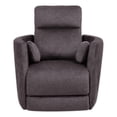thumbnail image 1 of Maklaine Transitional Fabric Swivel Recliner with two pillows in Gunmetal, 1 of 12