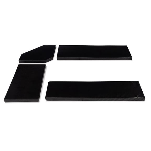 Maklaine Transitional Faux Leather Cushion Set for Nook in Black