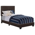 thumbnail image 1 of Maklaine Transitional Faux Leather Upholstered Twin Bed Brown, 1 of 4