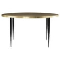 thumbnail image 1 of Maklaine Transitional Round Metal Embossed Top Cocktail Table in Bronze, 1 of 3