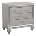 thumbnail image 1 of Maklaine Transitional Solid Wood 3-Drawer Nightstand in Silver, 1 of 5