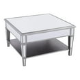 thumbnail image 1 of Maklaine Transitional Square Mirrored Cocktail Table Brushed Matte Silver, 1 of 3