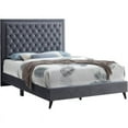 thumbnail image 1 of Maklaine Transitional Upholstered Velvet Upholstered King Bed in Gray, 1 of 5