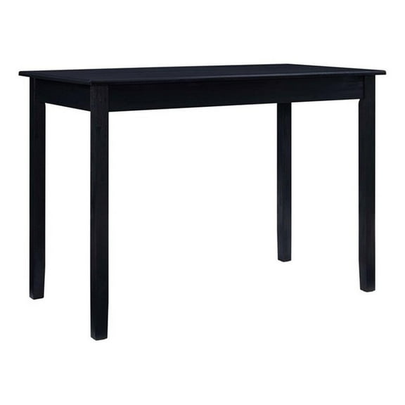 Maklaine Transitional Wood Tavern Table in Dark Charcoal Gray