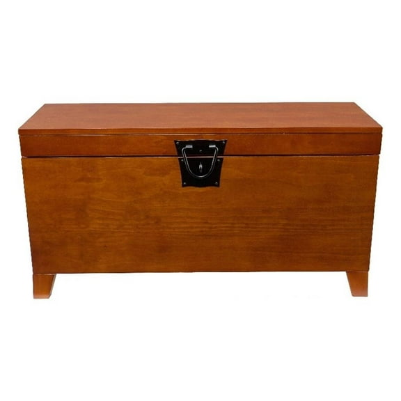 Maklaine Transitional Wood and Metal Cocktail Table Trunk in Brown