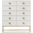 thumbnail image 1 of Maklaine Transitional styled Wood Ten Drawer Chest in White Finish, 1 of 3