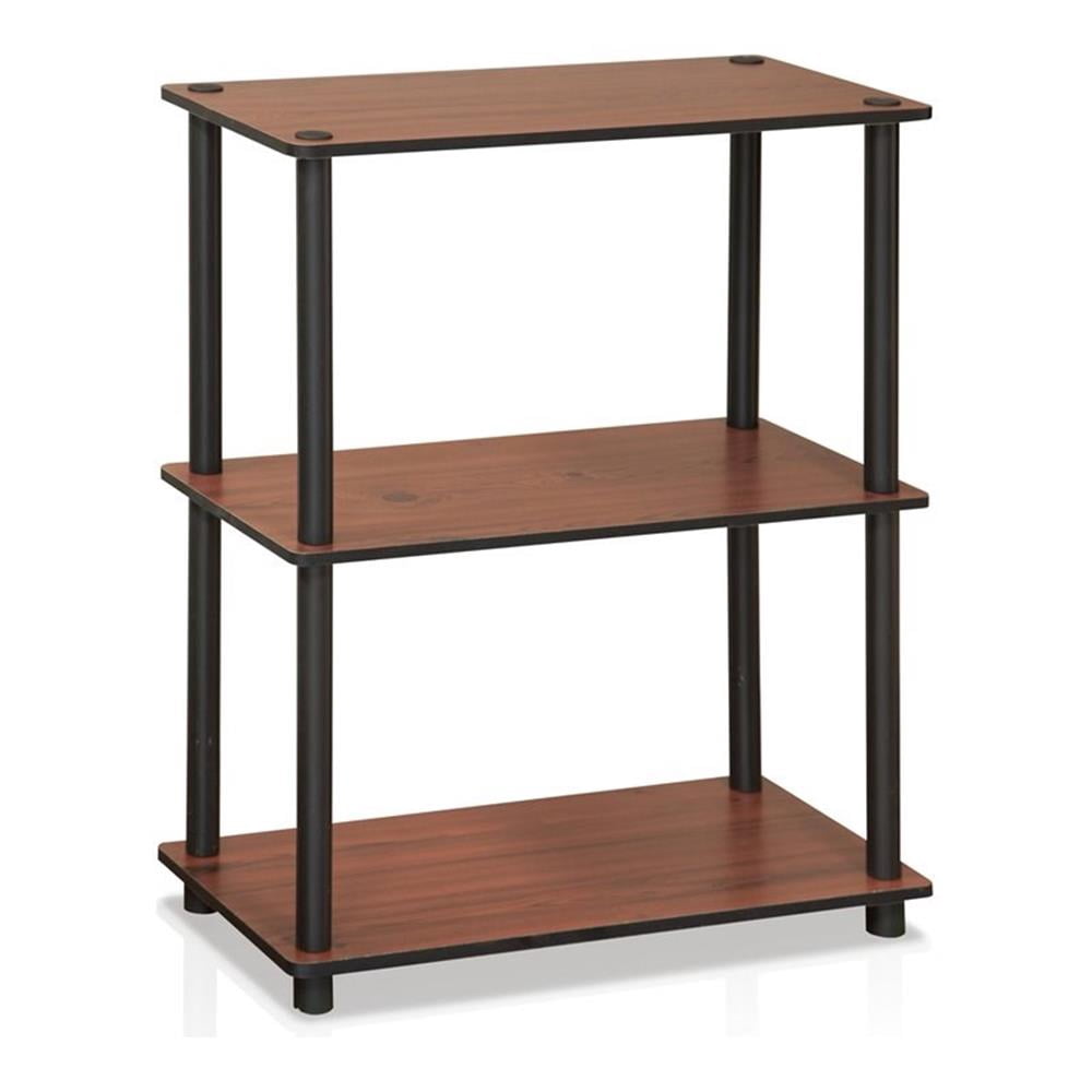 Maklaine Turn-N-Tube Wood 3-Tier Compact Shelf Display Rack in Dark ...