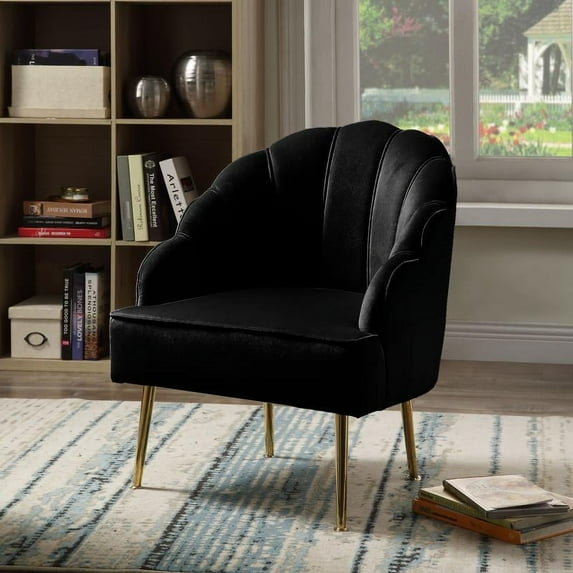 Maklaine Wingback Chair, Black