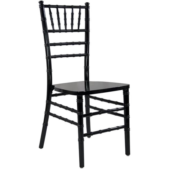 Maklaine Wood Modern Traditional Chiavari Chair In Black Finish