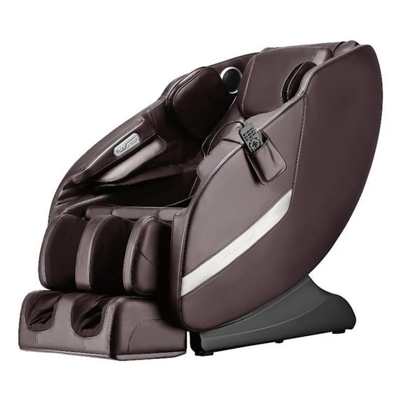 Maklaine Zero Gravity Brown Faux Leather Full Body Massage Chair Recliner