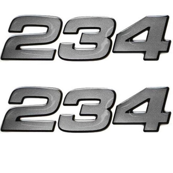 Mako Boat 234 Raised Emblem Decals | 5 1/2 Inch Silver (Pair)