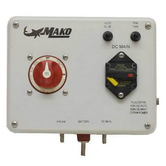 Mako Boat Battery Switch Panel 303535 | 184 CC 40A 12V 9 1/2 Inch