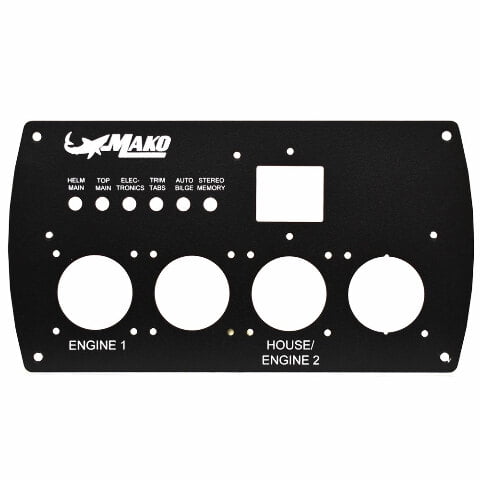 Mako Boat Blank Battery Switch Panel 324343 | Black Aluminum