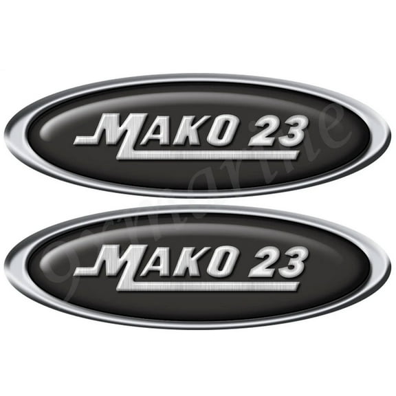 Mako Boat Oval Stickers with Number of your Choice