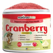 Cranberry for Dogs Powder Supplement with Vitamin C for Urinary Tract Support - Incontinence, UTI Natural Remedy, 100 ct Jar