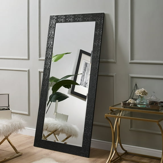 Black Mirror Full Length Mirror Black Frame Mirror Black Rectangle Mirror Black Mirror Black Framed Mirror Large Leaning or Matte Black Mirrors for Wall- Color: Black, Finish: Mosaic