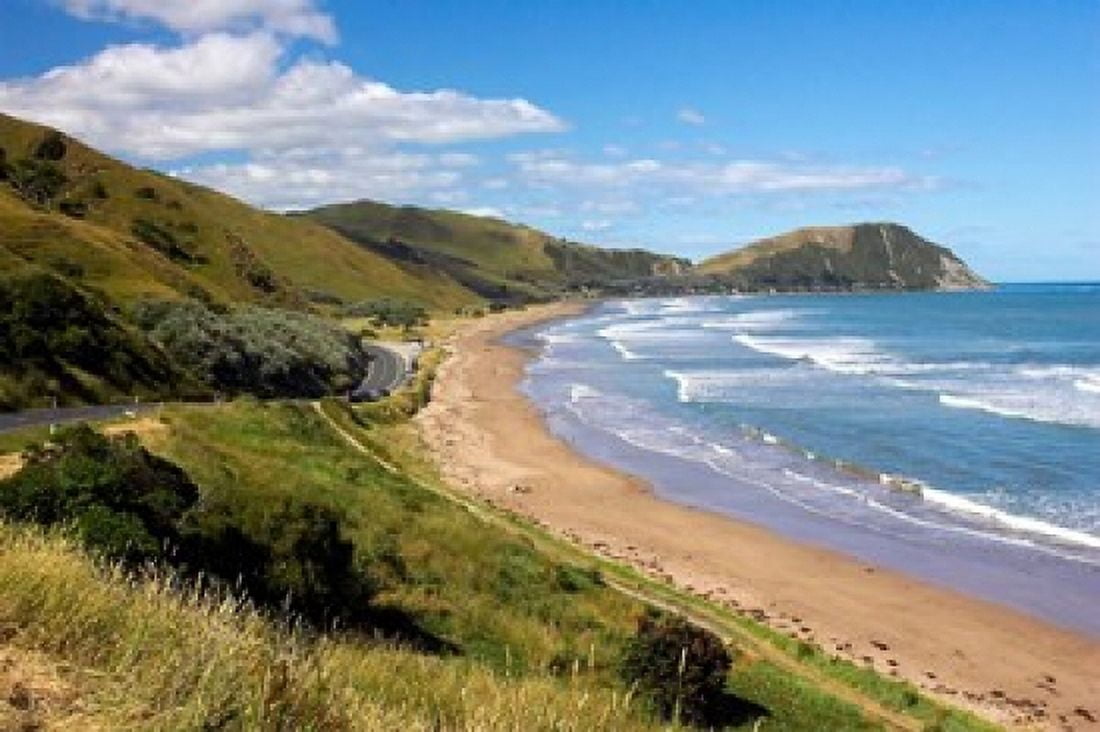 Makorori Beach near Gisborne Eastland New Zealand Canvas Art - David Wall DanitaDelimont (26 x 17)