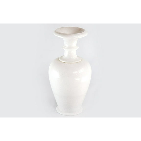 Makrana Marble Shoppy Premium White Marble Vase - Elegant Home Decor Vase for Flowers and Centerpiece Display