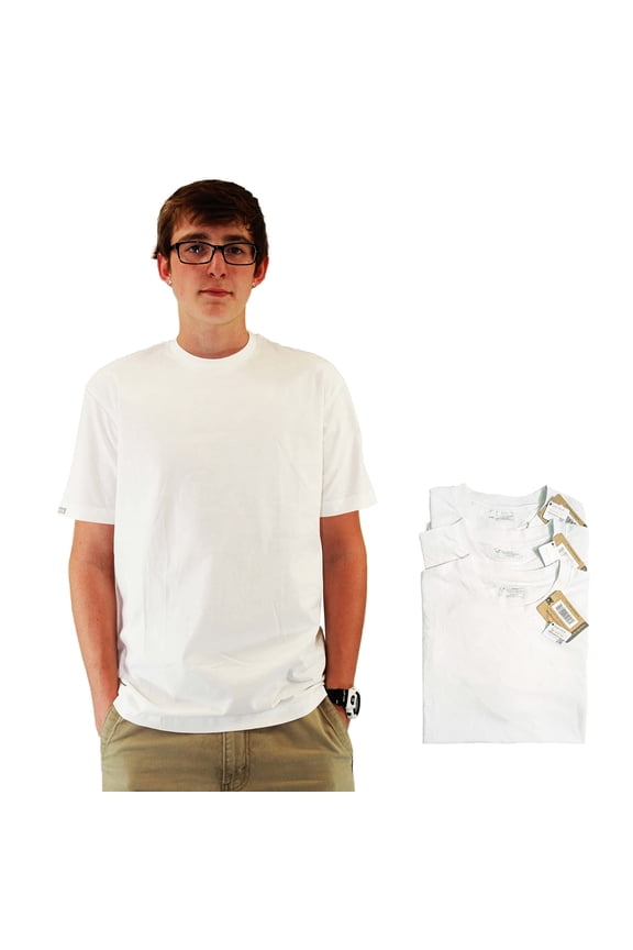 Men's 100% Cotton 3 Pack Pre-Washed Ultra Soft Multipack Crew Neck Premium White/Black T-Shirts Undershirts
