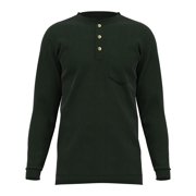 Maks Nano-Tex Spill and Stain Resistance RelaxFit Long Sleeve Pocket Henley T-Shirts