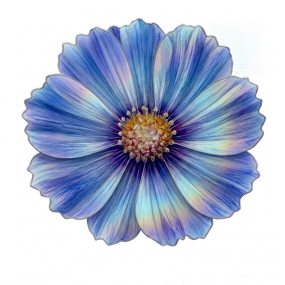 Maktem 3D Iridescent Blue Cosmos Car Decal, Waterproof UV-Resistant
