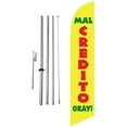 thumbnail image 1 of Mal Credito Okay 15 foot Outdoor Advertising Feather Banner Swooper Flag Pole Kit with Ground Spike, 1 of 4