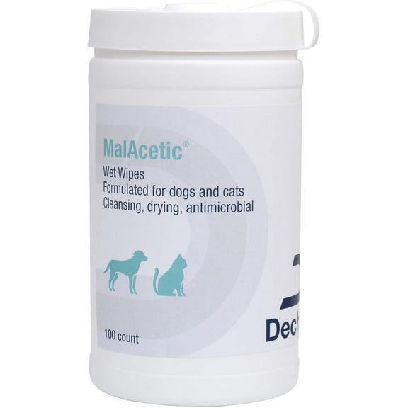 Dechra MalAcetic Wet Wipes for Cats and Dogs 100-Count