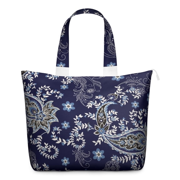 Mala Inspired Paisley Duffel Chic Boho Weekender Bag with Artistic Floral Pattern, Vintage Ethnic Design