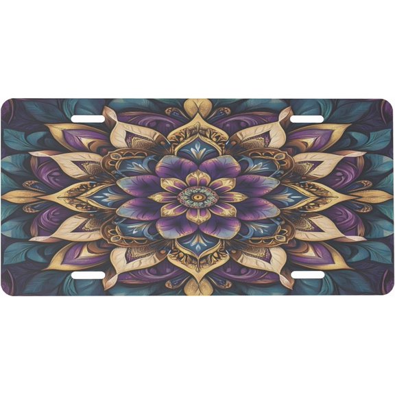 Mala Multicolor License Plate, Aluminum Front Vanity Tag, 4 Holes, Car Decor, 6 x 12 in