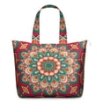 thumbnail image 1 of Mala Ornament Pattern Duffel Dreamy Psychedelic Weekender Bag, Trippy Geometric Abstract Design for Meditation Relaxation, 1 of 5