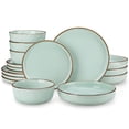 thumbnail image 1 of Malacasa 16 Pcs Dinnerware Sets For 4 people, Plates and Bowls Set, Stoneware Tableware Dishwasher Microwave Safe, Green, 1 of 12